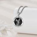 wholesale 925 Sterling Silver Round St Michael's Medal Necklace - Protect Us Charm Pendant Christian s for Men & Women -0-1