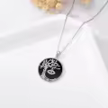 TOUPOP Sterling Silver & Turquoise Tree Of Life Necklace-0-3