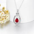 wholesale Sterling Silver Simulated Birthstone Celtic Knot Necklace Oxidized Vintage Love Knot Pendant Women s Jewelry Gift-0-2
