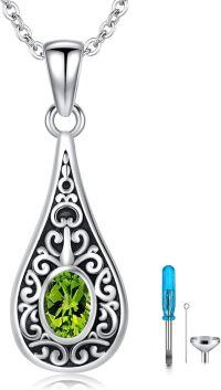 wholesale Sterling Silver Teardrop Urn Necklace for Ashes Men Women-04-08-Teardrop-August+Text-04-08-Teardrop-August-04-08-Teardrop-August-04-08-Teardrop-August+Text