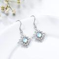 wholesale 925 Sterling Silver Moonstone Crescent Moon Star White Gold Plated Drop Earrings-0-1