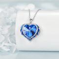 wholesale Sterling Silver Austrian Crystals Love Heart Pendant Necklace for Women-0-3