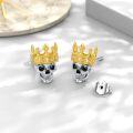 wholesale 925 Sterling Silver Cubic Zirconia Skull Stud Earrings for Women Men-0-3