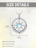 wholesale 925 Sterling Silver Lapis Lazuli Compass Pendant Necklace I'd be lost without you Love Gift for Wife Girlfriend Her Anniversary Birthday-0-10