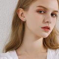 wholesale 925 Sterling Silver Cute Fox Holding Heart Earrings Wholesale Pink-0-49