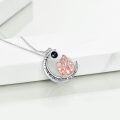 wholesale 925 Sterling Silver Moon Pendant with Three Girls Hugging and Black Cubic Zirconia - Sister Gift Friendship Jewelry-0-4