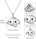 wholesale 925 Sterling Silver Elephant Photo Frame Pendant Necklace for Women Girls s 48cm Chain Length-0-6