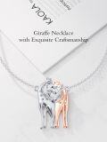 wholesale TOUPOP Giraffe Gifts For Women Sterling Silver Giraffe Necklace Heart Crystal For Mother Daughter Grandma Jewelry -0-2