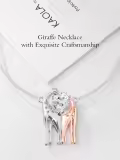 TOUPOP Sterling Silver Crystal Giraffe Heart Necklace Jewelry For Women-0-2