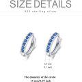 wholesale 925 Sterling Silver 925 Sterling Silver Cubic Zirconia Austrian Crystals Birthstone Huggie Hoop Earrings-0-3