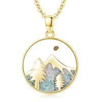 wholesale 925 Sterling Silver Mountain Pine Tree Pendant Necklace-F-Tree Gold