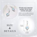 wholesale 925 Sterling Silver Teardrop Moonstone Leverback Drop Earrings 4cm Long-0-4