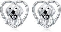 wholesale 925 Sterling Silver Heart Dog Stud Earrings - Hypoallergenic  for Women-Dog