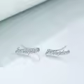 TOUPOP Sterling Silver Stone Ear Climbers Faith Hope Love Cuff Stud Earrings-0-3