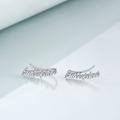 TOUPOP Sterling Silver Stone Ear Climbers Faith Hope Love Cuff Stud Earrings-0-3