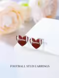 TOUPOP 925 Sterling Silver Sports Stud Earrings Tennis Baseball Volleyball Soccer Basketball Football Softball Hockey Gifts-0-1