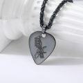 wholesale 925 Sterling Silver Black Guitar Pick Pendant Necklace  Punk Rock Jewelry for Women and Men-0-1