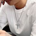 wholesale 925 Sterling Silver Jesus Crucifix Cross Pendant Necklace Oxidized Silver Inri Chain-0-1