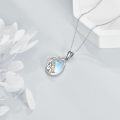 wholesale 925 Sterling Silver Moonstone Dog Pendant Necklace for Women Memorial Gifts Jewelry-0-5