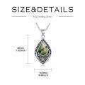 wholesale 925 Sterling Silver Green Moss Agate Teardrop Pendant Necklace-0-4