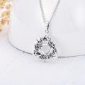 wholesale 925 Sterling Silver Celtic Knot Triquetra Leaf Design Pendant Necklace for Women-0-2