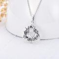 wholesale 925 Sterling Silver Oxidized Celtic Trinity Knot Leaf Vine Pendant Necklace For Women-0-2