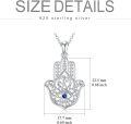 wholesale 925 Sterling Silver Blue Sapphire Evil Eye Hamsa Hand Pendant Necklace for Women Men Protection Lucky Charm s-0-1