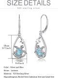 wholesale 925 Sterling Silver Teardrop Shape Larimar Stone Sea Turtle & Starfish Design Leverback Earrings Gift for Her-0-3