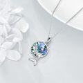wholesale 925 Sterling Silver Abalone Shell Mermaid Heart Pendant Necklace for Women-0-3