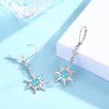 wholesale 925 Sterling Silver Turquoise Stone Celestial Sun & Moon Drop Earrings for Women-0-1
