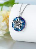 TOUPOP Sterling Silver Crystal Star Necklace For Women Gift-0-4
