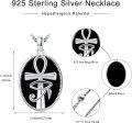 wholesale 925 Sterling Silver Egyptian Ankh Eye Of Horus Pendant Necklace-0-3