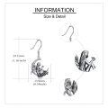 wholesale 925 Sterling Silver Fairy Moon Flower Dangle Drop Earrings for Women-0-4