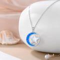 TOUPOP Sterling Silver Opal Moon And Star Pendant Necklace-0-3