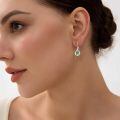 wholesale 925 Sterling Silver Green Pearl Earrings Wholesale With Leaf Design-0-3
