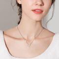 wholesale 925 Sterling Silver Open Heart Pendant Necklace Lab Created Moissanite White Gold Plated-0-1
