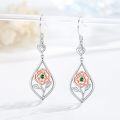 wholesale 925 Sterling Silver Rose Dangle Earrings with Birthstone Flower Jewelry for Women-0-1