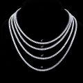 wholesale Sterling Silver Moissanite Tennis Necklace 3 5mm D VVS1 Round Lab Diamond 16 18 Unisex Gift-0-4