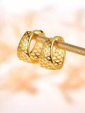 wholesale Gold-plated 925 Sterling Silver Geometric Pattern Hoop Earrings for Women-0-1