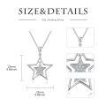 wholesale 925 Sterling Silver Double Layered Star Pendant Necklace with Cubic Zirconia  for Mother Wife Girlfriend Daughter Sister Friends-0-4