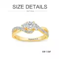 TOUPOP 18K Gold Plated Moissanite Personalized Name Ring-0-3