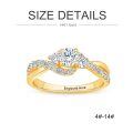 TOUPOP 18K Gold Plated Moissanite Personalized Name Ring-0-3