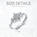 wholesale 925 Sterling Silver & Abalone Celtic Knot Adjustable Ring - Viking Eternal Love Symbol, Hypoallergenic Glow Jewelry for Women-0-4