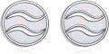 wholesale 925 Sterling Silver Aquarius Zodiac Sign Round Wave Design White Opal Stud Earrings 8mm Diameter-0-0