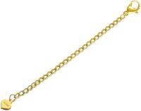 wholesale Gold Heart Charm 3-Adjustable Chain Extension with Lobster Clasp - Jewelry Accessory-Gold