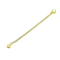 wholesale Gold Heart Charm 3-Adjustable Chain Extension with Lobster Clasp - Jewelry Accessory-Gold