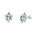 wholesale 925 Sterling Silver Natural Moss Agate Stud Earrings Wholesale - Pear/Kite/Oval/Round/Cushion Shaped - Vintage Jewelry for Women-0-0
