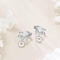 wholesale 925 Sterling Silver Daisy Flower Leaf Climbing Ear Cuffs for Women Jewelry-0-3
