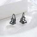 wholesale 925 Sterling Silver Black Triquetra Trinity Knot Moon Stud Earrings - Vintage  for Her-0-1