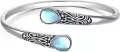 wholesale 925 Sterling Silver Moonstone Adjustable Bohemian Cuff Bracelet-0-0